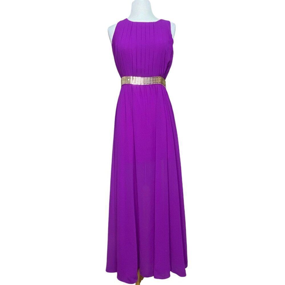 The Clothing Company Gown Purple Gold Maxi Dress Size Small